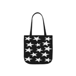 White Pentagram Star Cluster Pattern Shoulder Tote Bag