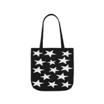 White Pentagram Star Cluster Pattern Shoulder Tote Bag