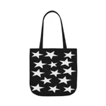 White Pentagram Star Cluster Pattern Shoulder Tote Bag