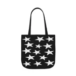 White Pentagram Star Cluster Pattern Shoulder Tote Bag