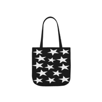 White Pentagram Star Cluster Pattern Shoulder Tote Bag