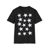 White Pentagram Star Cluster Pattern T-Shirt