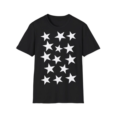 White Pentagram Star Cluster Pattern T-Shirt