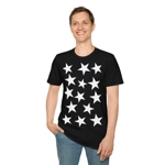 White Pentagram Star Cluster Pattern T-Shirt
