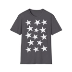 White Pentagram Star Cluster Pattern T-Shirt