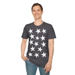 White Pentagram Star Cluster Pattern T-Shirt