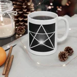 White Pentagram Witches Pentacle Coffee Mug