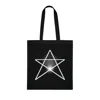White Pentagram Witches Pentacle Cotton Shopping Tote Bag