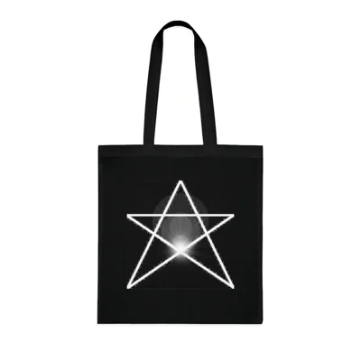 White Pentagram Witches Pentacle Cotton Shopping Tote Bag