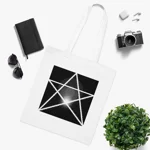 White Pentagram Witches Pentacle Cotton Shopping Tote Bag