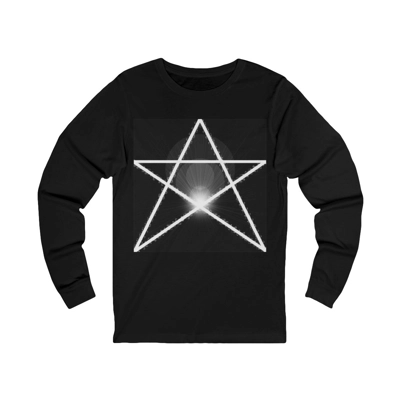 White Pentagram Witches Pentacle Long Sleeve T-Shirt
