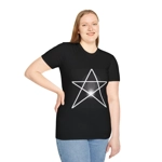 White Pentagram Witches Pentacle T-Shirt