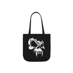White Vampire Skull Shoulder Tote Bag
