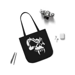 White Vampire Skull Shoulder Tote Bag