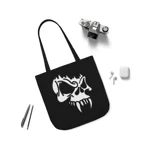 White Vampire Skull Shoulder Tote Bag