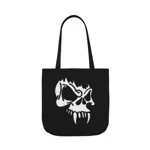 White Vampire Skull Shoulder Tote Bag
