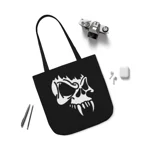 White Vampire Skull Shoulder Tote Bag