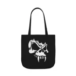 White Vampire Skull Shoulder Tote Bag