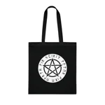 Wiccan Black Runic Pentagram Cotton Shopping Tote Bag