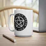 Wiccan Black Runic Pentagram Coffee Mug