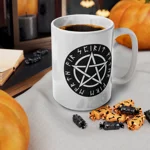Wiccan Black Runic Pentagram Coffee Mug