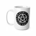 Wiccan Black Runic Pentagram Coffee Mug