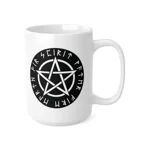 Wiccan Black Runic Pentagram Coffee Mug
