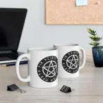 Wiccan Black Runic Pentagram Coffee Mug