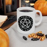Wiccan Black Runic Pentagram Coffee Mug