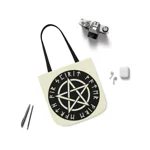 Wiccan Black Runic Pentagram Shoulder Tote Bag