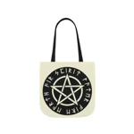 Wiccan Black Runic Pentagram Shoulder Tote Bag