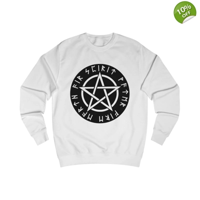 Wiccan Black Runic Pentagram Sweatshirt