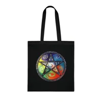 Wiccan Pentagram Cotton Shopping Tote Bag