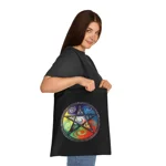 Wiccan Pentagram Cotton Shopping Tote Bag
