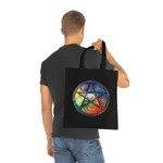 Wiccan Pentagram Cotton Shopping Tote Bag