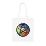 Wiccan Pentagram Cotton Shopping Tote Bag