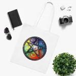 Wiccan Pentagram Cotton Shopping Tote Bag