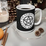 Wiccan White Runic Pentagram Coffee Mug