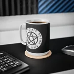 Wiccan White Runic Pentagram Coffee Mug