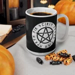 Wiccan White Runic Pentagram Coffee Mug