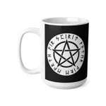 Wiccan White Runic Pentagram Coffee Mug