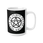 Wiccan White Runic Pentagram Coffee Mug
