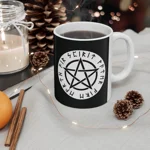Wiccan White Runic Pentagram Coffee Mug