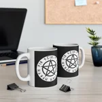 Wiccan White Runic Pentagram Coffee Mug