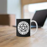 Wiccan White Runic Pentagram Coffee Mug