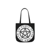 Wiccan White Runic Pentagram Shoulder Tote Bag