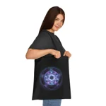 Witchcraft Blue Fire Pentagram Cotton Shopping Tote Bag