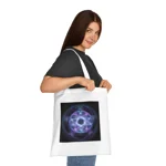 Witchcraft Blue Fire Pentagram Cotton Shopping Tote Bag