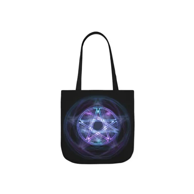 Witchcraft Blue Fire Pentagram Shoulder Tote Bag