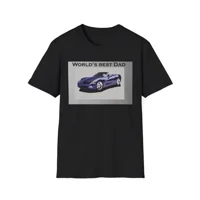 World's Best Dad Blue Convertible Sports Car T-Shirt